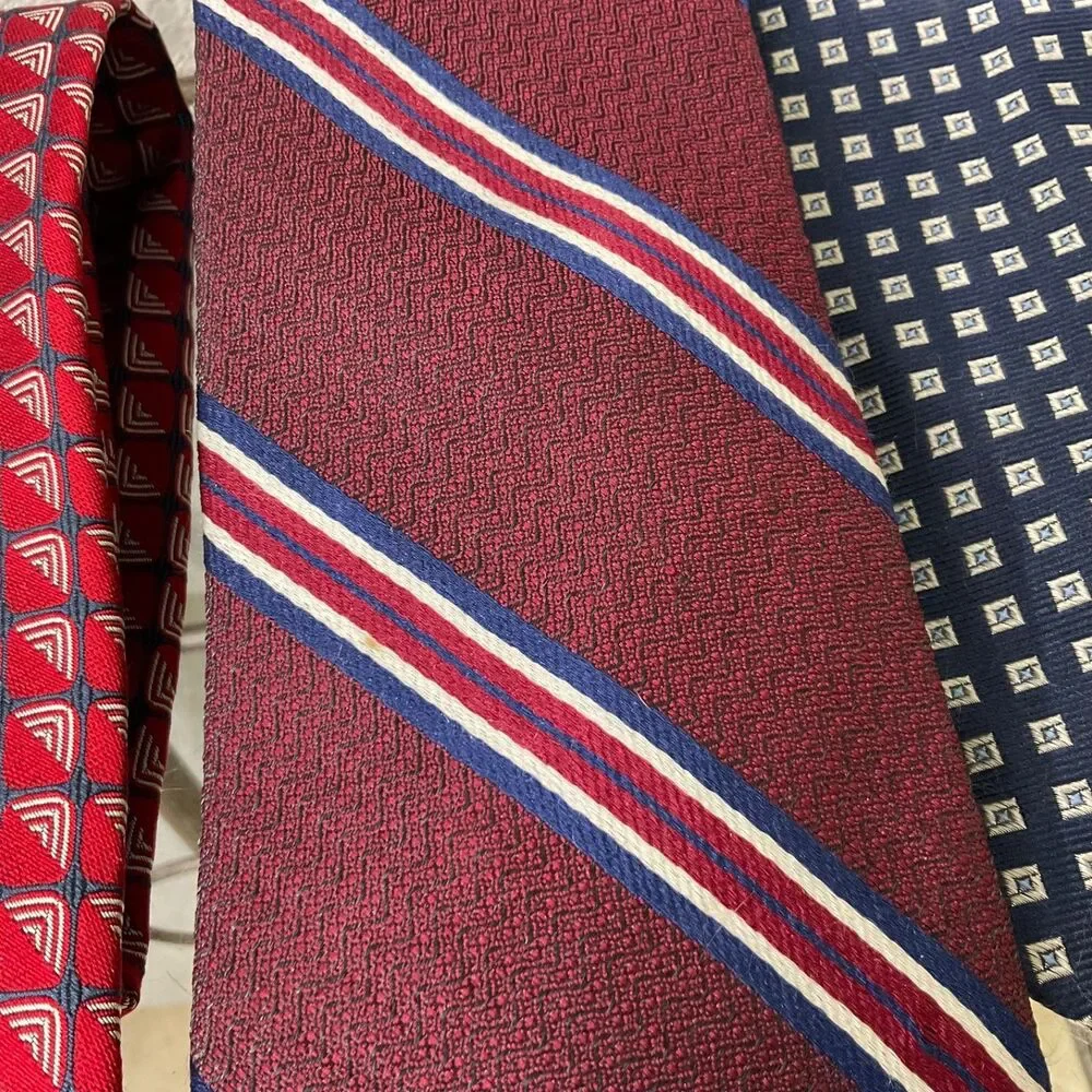 Lot Of 3 Brooks Brothers Makers 346 Ties Silk Striped Foulard 2- USA / England